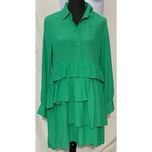 Pinch Green Tiered Dress Womens M Holiday Party